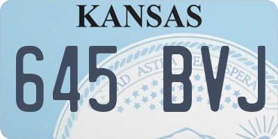 KS license plate 645BVJ