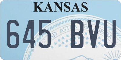 KS license plate 645BVU
