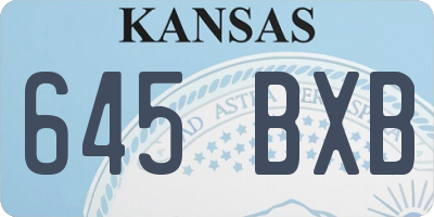 KS license plate 645BXB