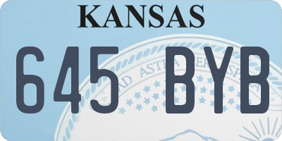 KS license plate 645BYB