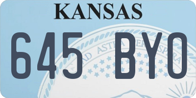 KS license plate 645BYO