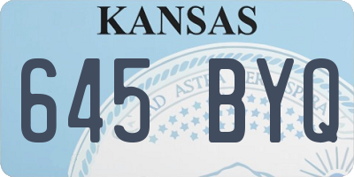 KS license plate 645BYQ