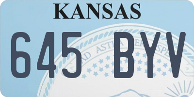 KS license plate 645BYV