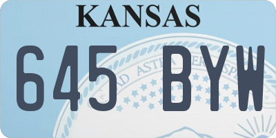 KS license plate 645BYW