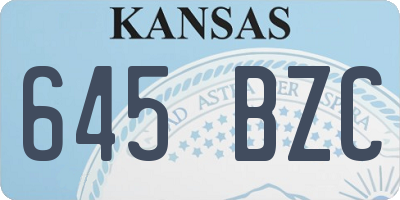 KS license plate 645BZC