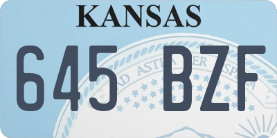 KS license plate 645BZF