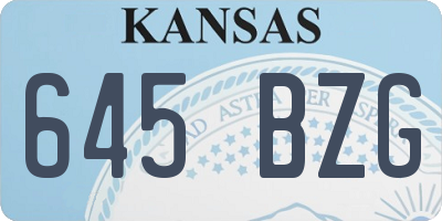 KS license plate 645BZG
