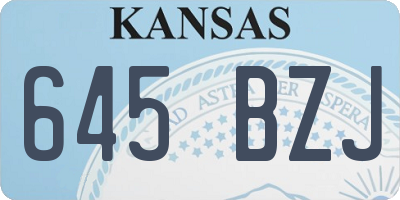 KS license plate 645BZJ