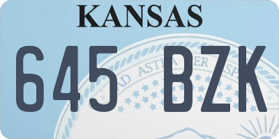 KS license plate 645BZK