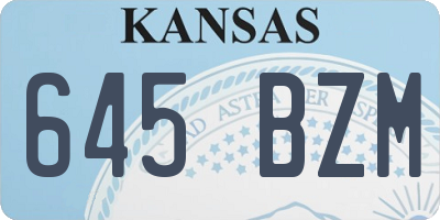 KS license plate 645BZM