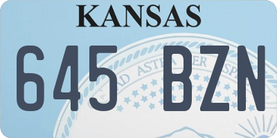 KS license plate 645BZN