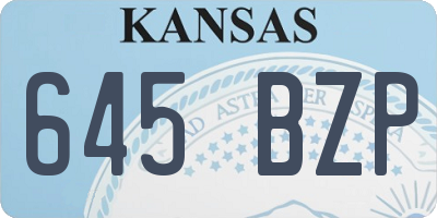 KS license plate 645BZP