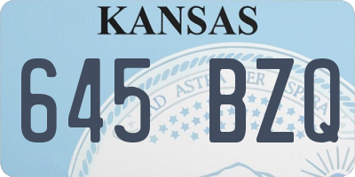 KS license plate 645BZQ