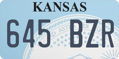 KS license plate 645BZR