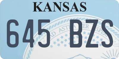 KS license plate 645BZS