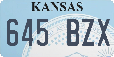 KS license plate 645BZX