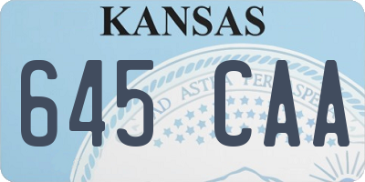 KS license plate 645CAA