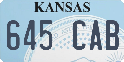 KS license plate 645CAB