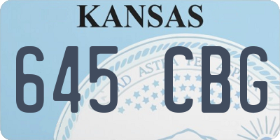KS license plate 645CBG