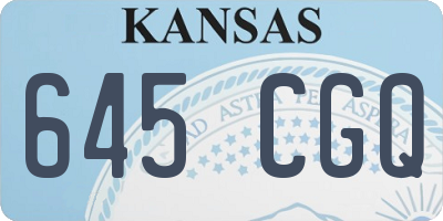 KS license plate 645CGQ