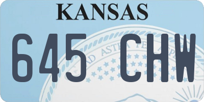 KS license plate 645CHW