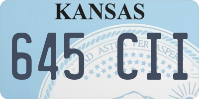 KS license plate 645CII