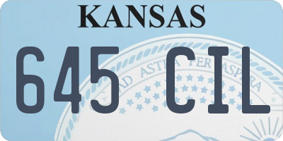 KS license plate 645CIL