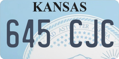 KS license plate 645CJC