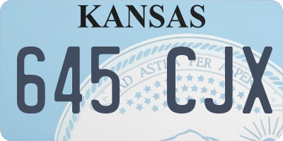KS license plate 645CJX