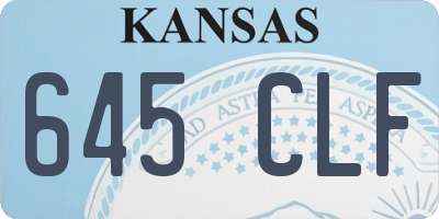 KS license plate 645CLF