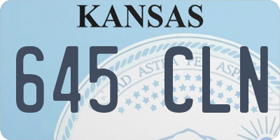 KS license plate 645CLN