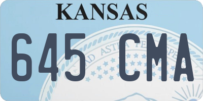 KS license plate 645CMA