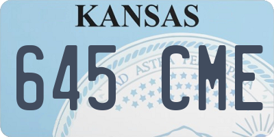 KS license plate 645CME
