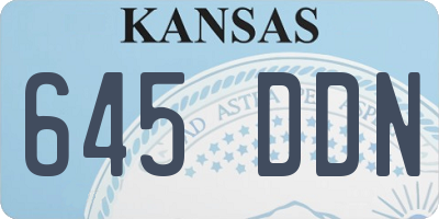 KS license plate 645DDN