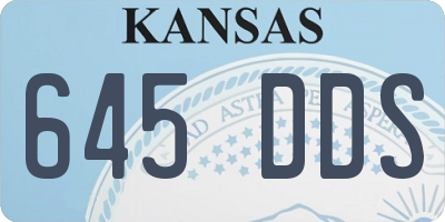 KS license plate 645DDS