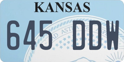 KS license plate 645DDW