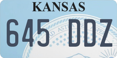 KS license plate 645DDZ
