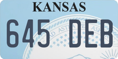 KS license plate 645DEB