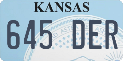 KS license plate 645DER