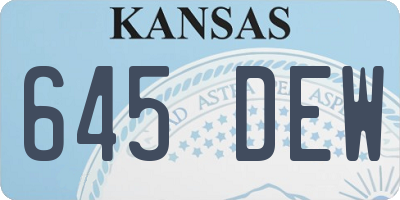KS license plate 645DEW