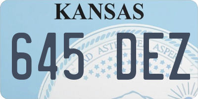 KS license plate 645DEZ