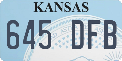 KS license plate 645DFB