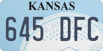 KS license plate 645DFC