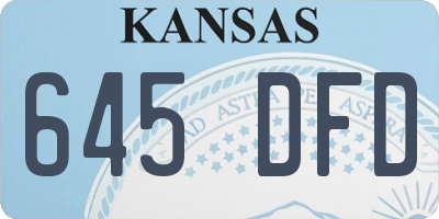KS license plate 645DFD
