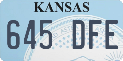 KS license plate 645DFE