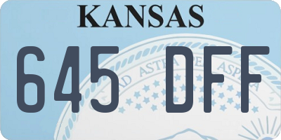 KS license plate 645DFF