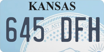 KS license plate 645DFH