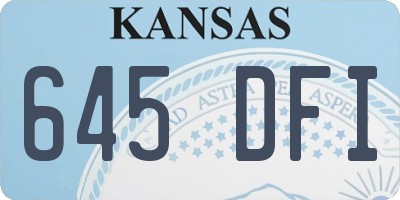 KS license plate 645DFI