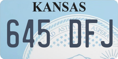 KS license plate 645DFJ