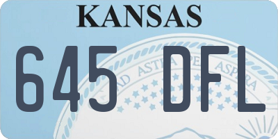 KS license plate 645DFL